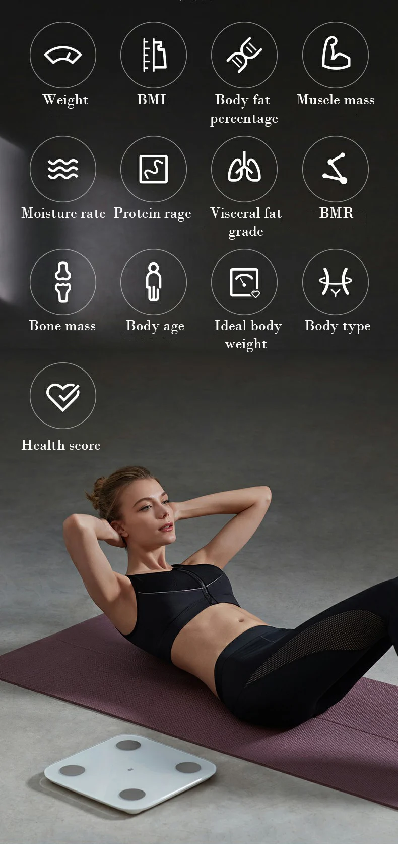 Xiao mi Smart Body Fat mi Balance 2 цифровой счетчик электроэнергии для ванной комнаты