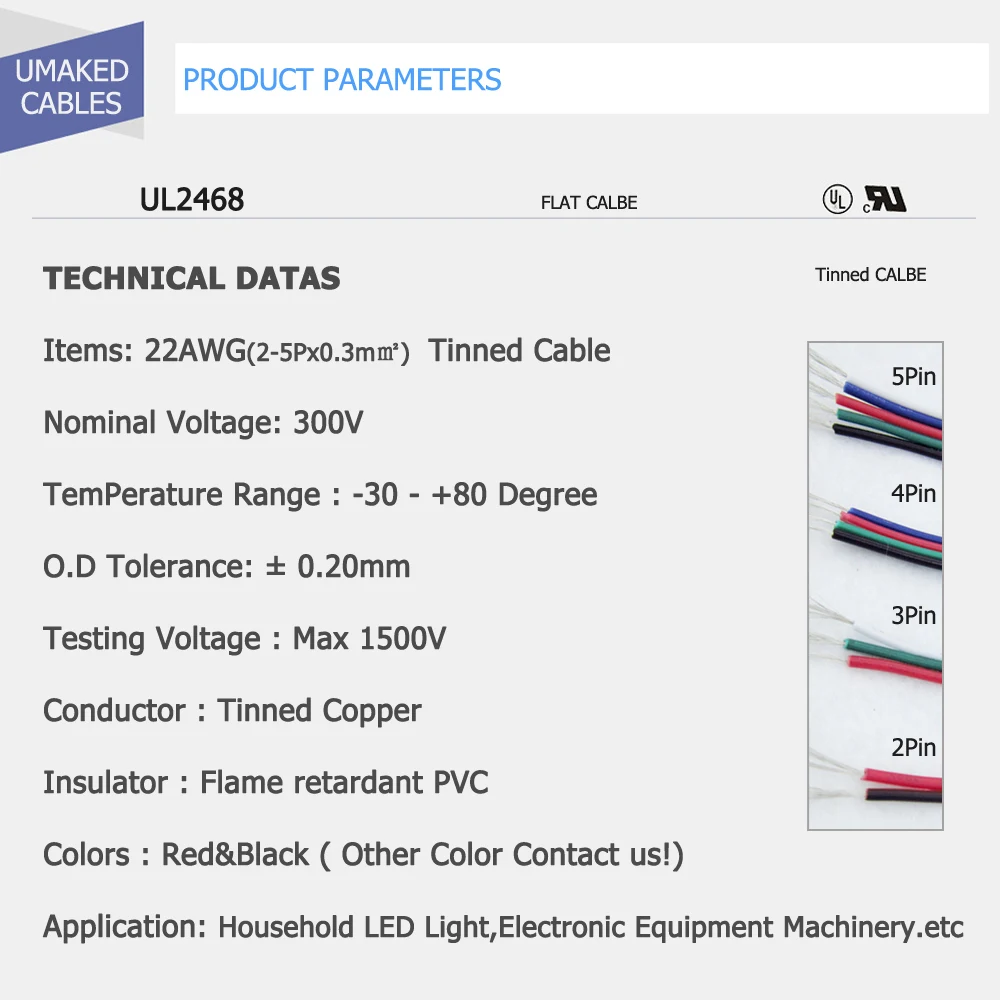 100 м 22AWG светодиодный кабель из луженой меди светодиодный провод 2/3/4/5Pin RGB RGBW с ПВХ изоляцией светодиодный соединительный провод 0,3 мм