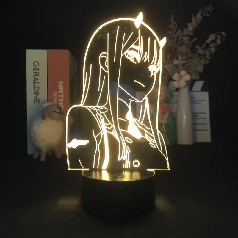 

3D Lamp Darling In The Franxx Zero Two Japanese Anime Manga Night Light Battery Operated Alarm Clock Base Light Delivery Decor