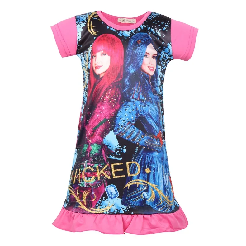 2019 New Summer Princess sleepwear Dress Baby Girls Clothing Descendants Christmas Dresses Vestido for Kid Girl pajamas Clothes | Детская