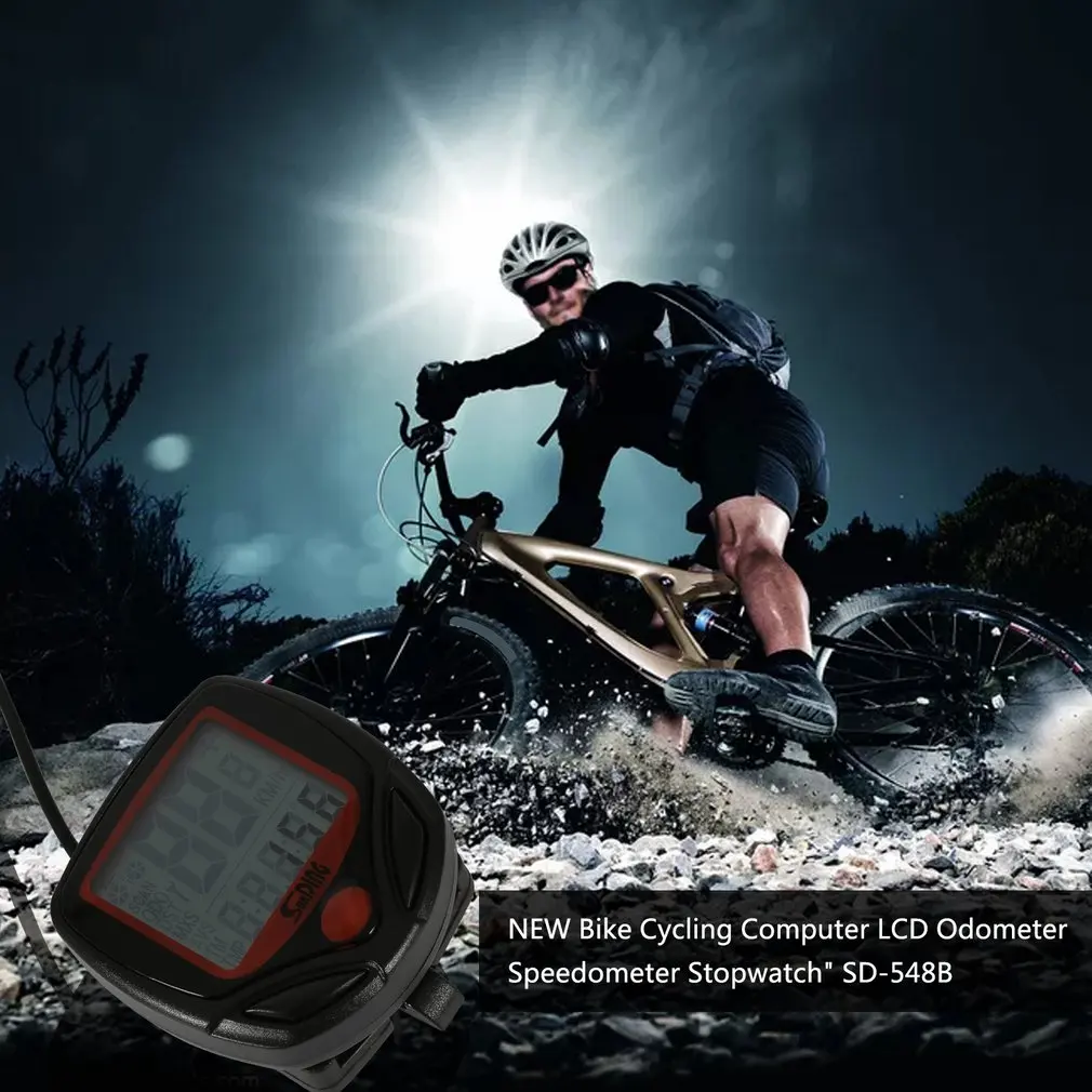 Водонепроницаемый велосипедный компьютер ЖК дисплей одометр спидометр зеленая