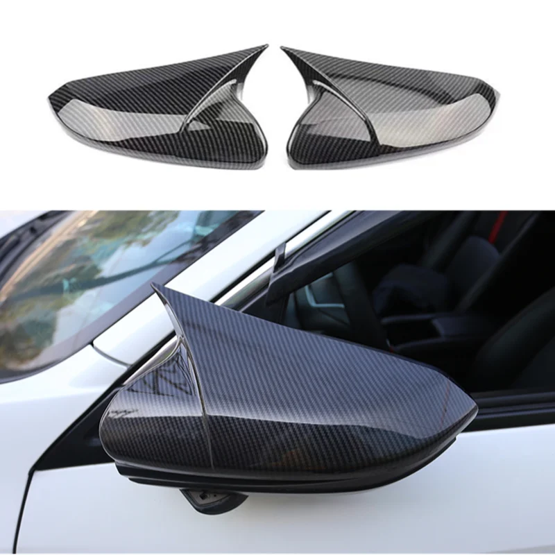 

2pcs Carbon Fibre Rear View Mirror Cover For Honda Civic 10th Gen 2016-2020 Car Rearview Mirror Cap Covers