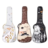 4041 inch creative pattern guitar bag double shoulder straps padded acoustic guitar waterproof backpack instrument bags case