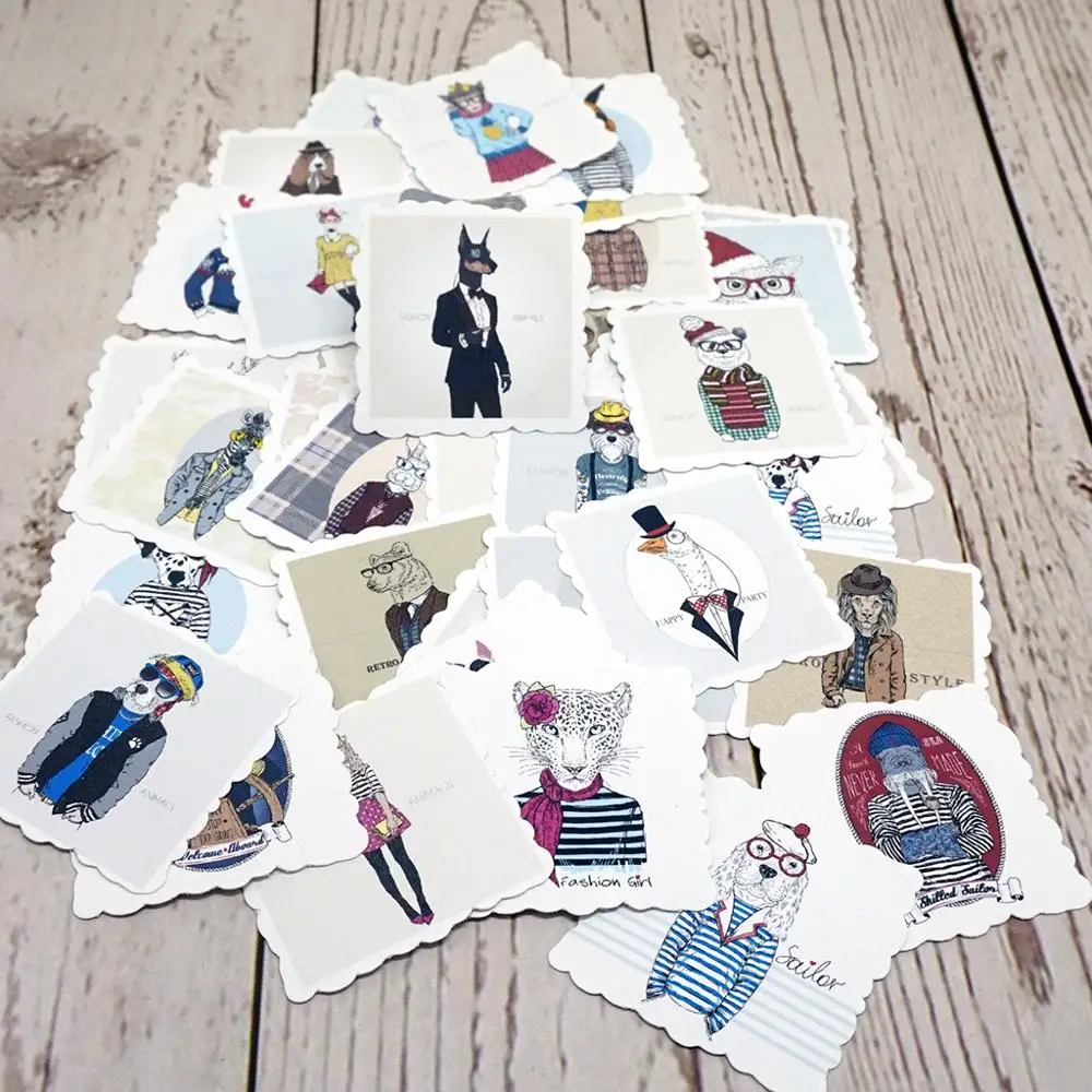 42 шт. водонепроницаемые наклейки с крутыми животными сделай сам Канцтовары