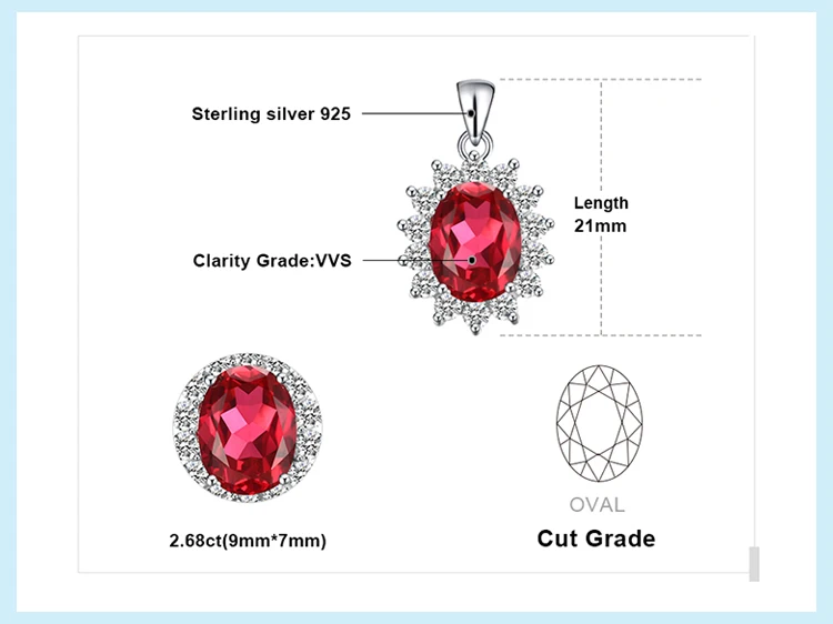 Ювелирный дворец 3ct созданное красное рубиновое ожерелье с подвеской 925 драгоценные камни из стерлингового серебра Колье эффек