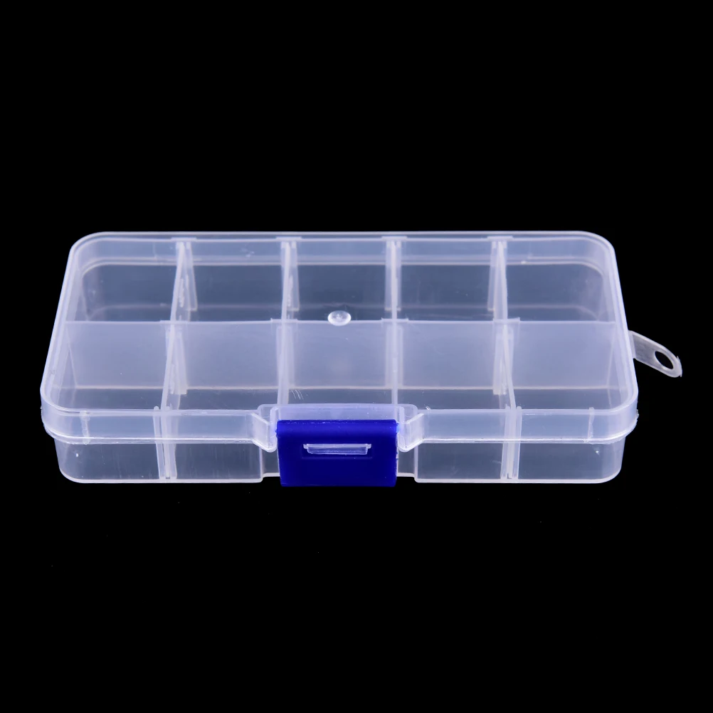 Новый Прочный 10 отсеков прозрачный видимый пластиковый ящик для рыболовных