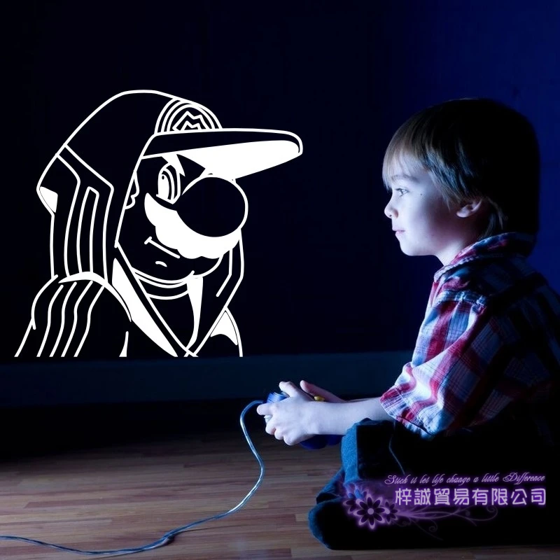 

Super Mario Decal Video Game Controller Sticker Play Decal Gaming Posters Gamer Vinyl Decals Decor Mural Video Game Wall Sticker