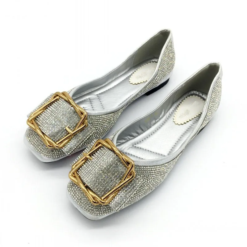 Женские балетки на плоской подошве Сезон весна-осень тонкие туфли без шнуровки с