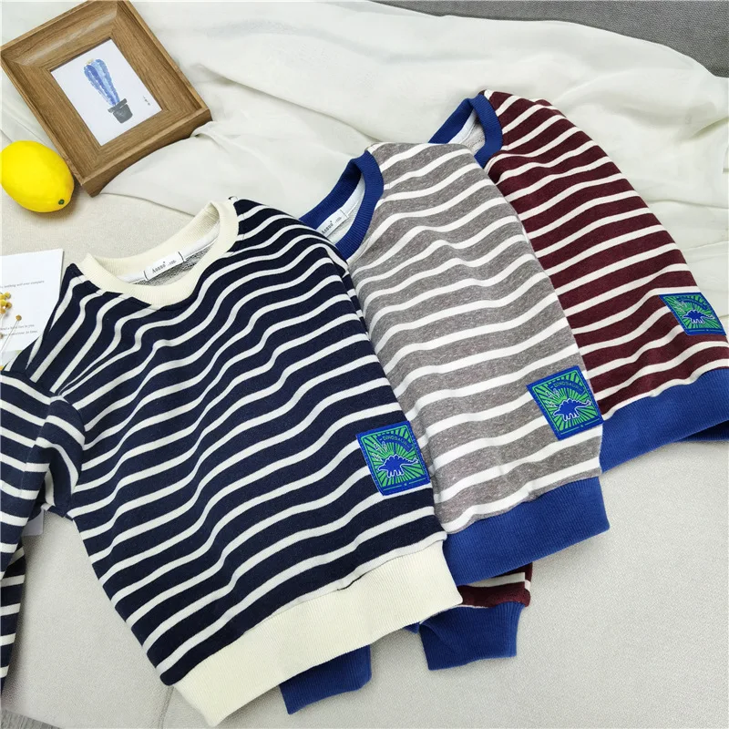 

Детская одежда, хлопковые свитшоты для маленьких мальчиков, топы с круглым вырезом для осени и зимы, детская одежда, верхняя одежда для мале...