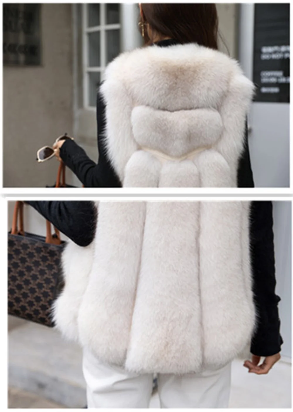 Natural fox fur waistcoat, full fur women's jacket, fox fur top, outer wear leather grass waistcoat, noble clothing