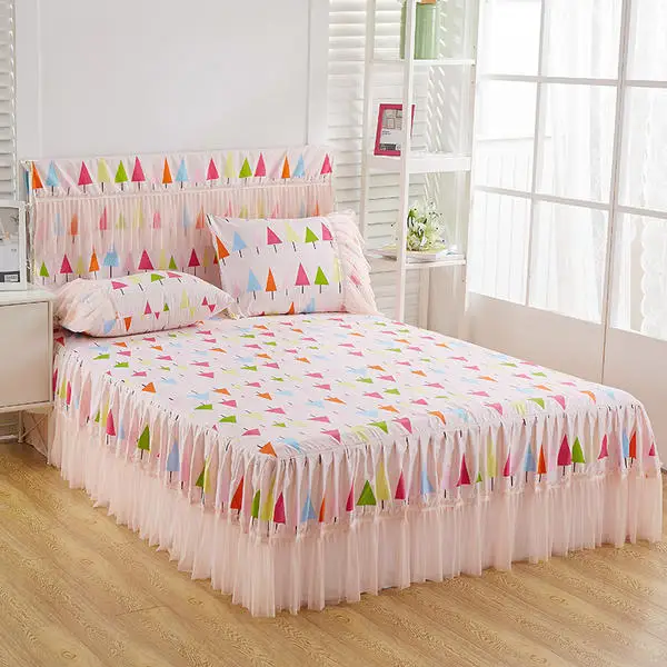 Кружевная юбка для кровати нескользящая простыня покрывало шлифовальная