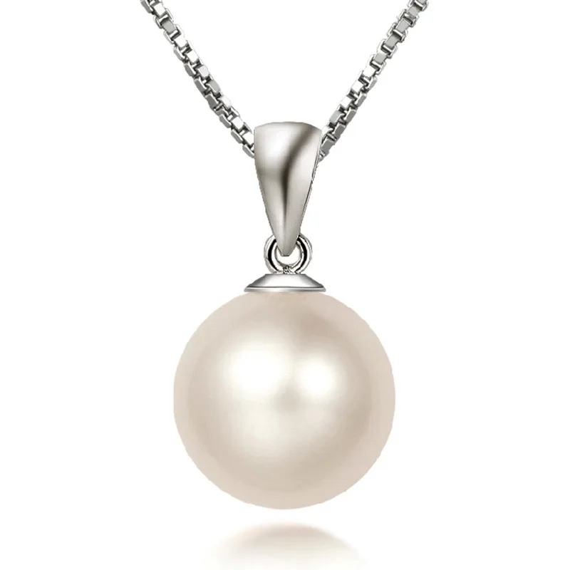 

Fashion Round Shell Bead Necklace Accessories Temperament Natural Black Pearl Pendant Elegant Trend Jewelry Wholesale