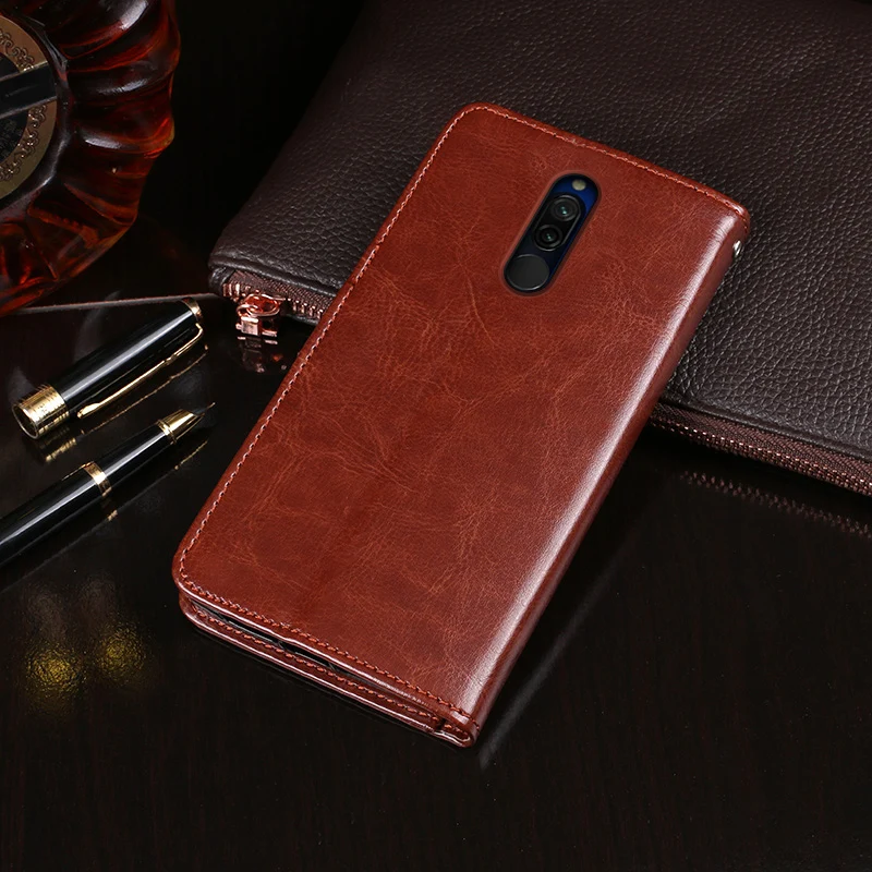 Чехол-бумажник для Xiaomi Redmi 8 кожаный | Мобильные телефоны и аксессуары