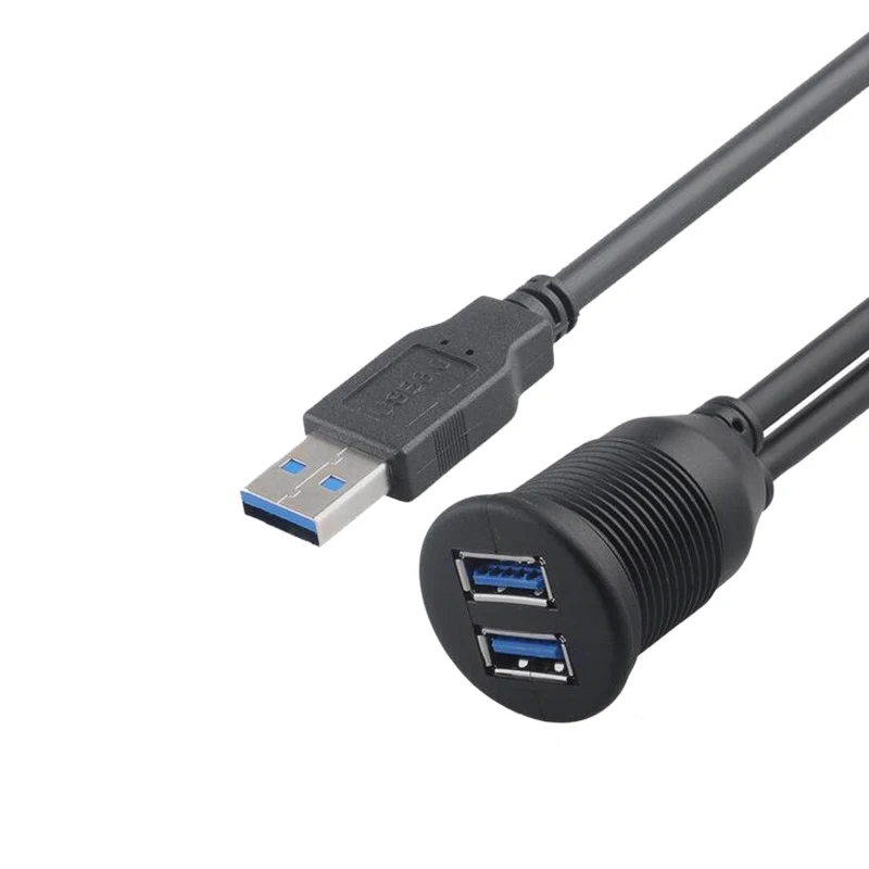 2 порта двойной Usb 3 0 удлинитель Aux смывное крепление для автомобиля Удлинительный