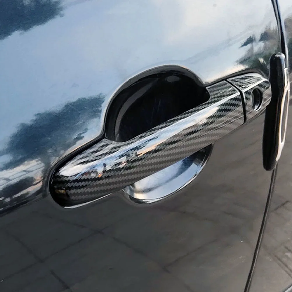 

For BYD F3 2005-2016 2006 2007 2008 2009 2012 Fiber Printed Exterior Door Handle Cover Moulding Trim Frame Bezel