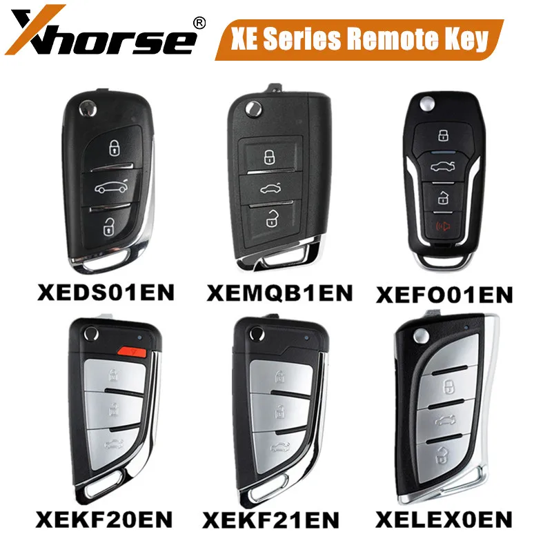 5 Piece XHORSE XEMQB1EN XEDS01EN XEFO01EN XEKF20EN XEKF21EN XELEX0EN English Version XE Series Remote Key with Super Chip