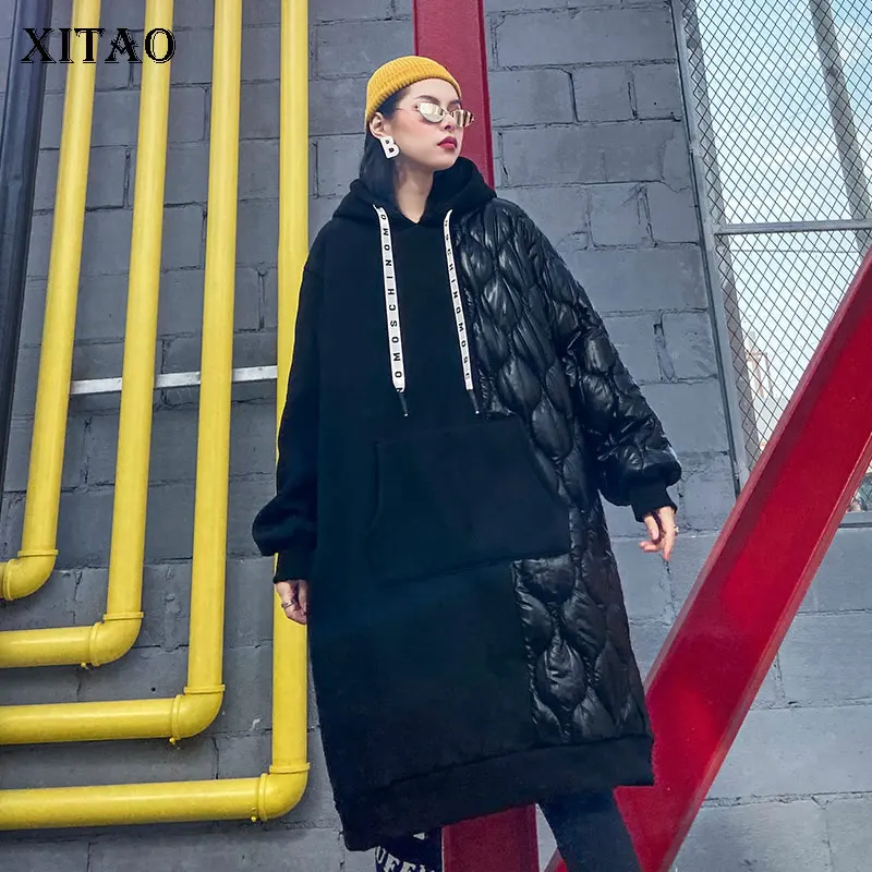 XITAO/толстовки с буквенным принтом размера плюс модные новые Свободные Лоскутные