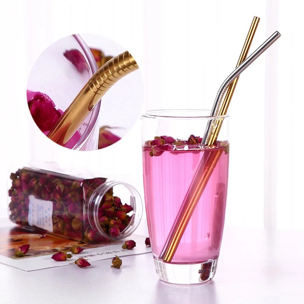 

Hot Sale 304 Stainless Steel Straws Resuable Drinking Straw Metal Straw Straw Cleaning Brush for Drink Tea Bar Kit Drop Shipping