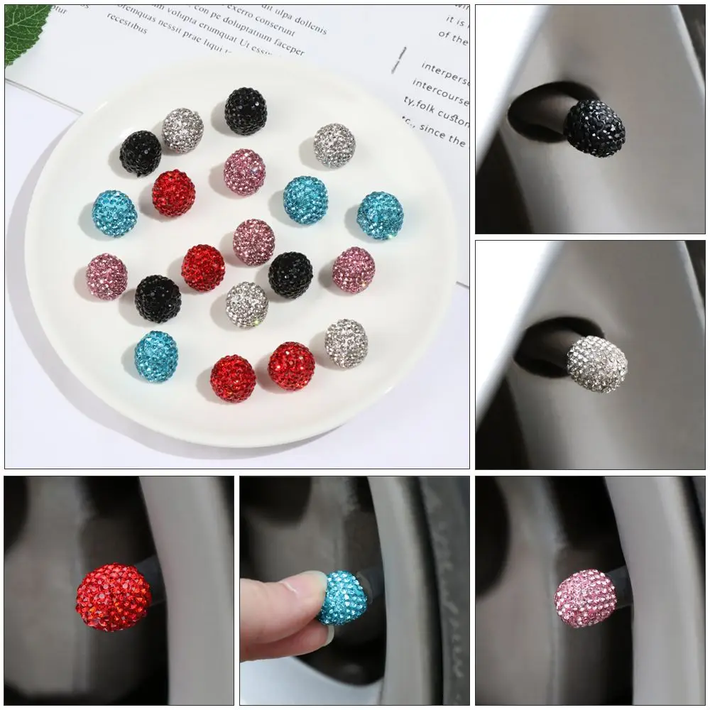 

Crystal Car Tire Valve Caps Diamond Shining Dust-proof Wheel Caps Vehicle Bling Car Charms Decoration Automobiles Accessories