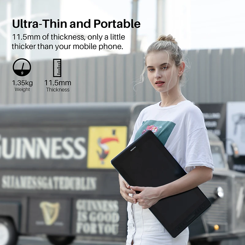 

Kamvas Pro 16 120%sRGB Graphic tablet 8192 Levels Tilt Support Drawing tablet Digital Monitor with Shortcut keys