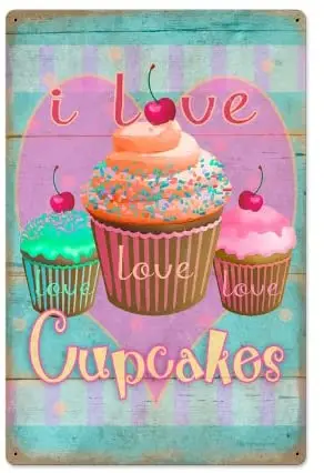 

Old Time Signs Cupcake Love Metal Sign Wall Decor20x30