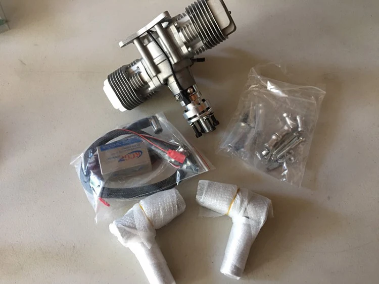 RCGF 40cc двухцилиндровый бензиновый/бензиновый двигатель двойной цилиндр с глушителем/зажигание/Свеча зажигания для радиоуправляемой модели самолета