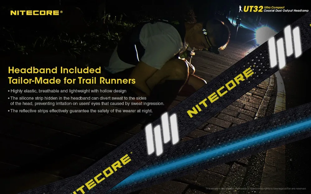 NITECORE UT32 CREE XP-L2 V6 светодиодный 1100 люмен uitra компактный коаксиальный двойной выходной налобный фонарь