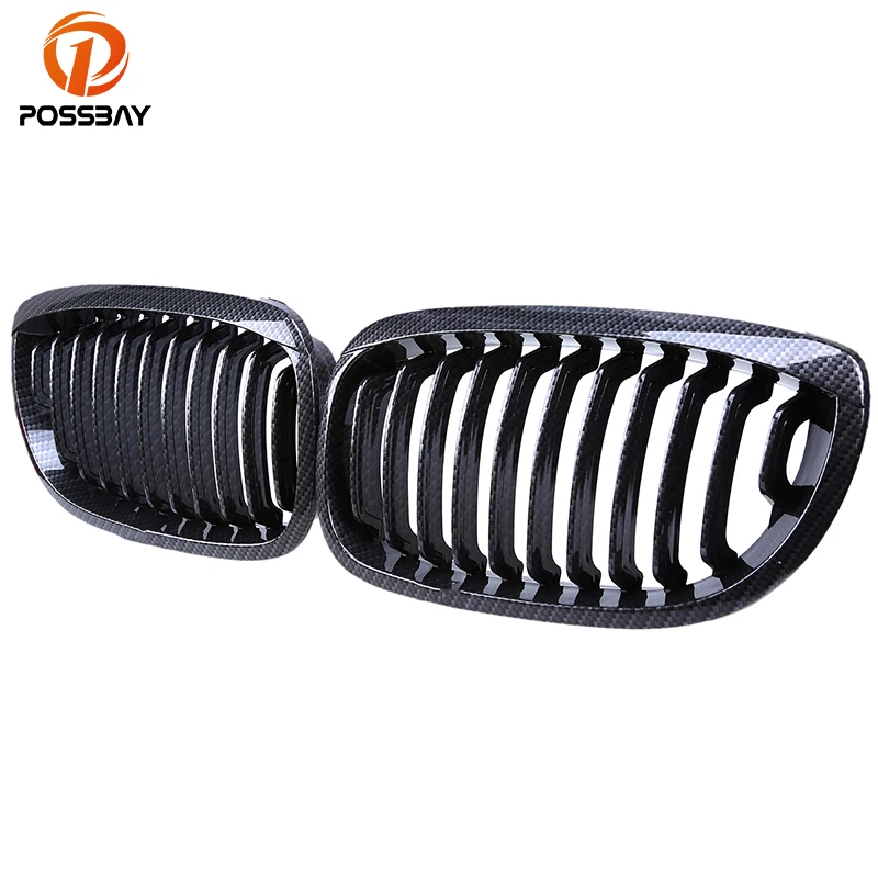 Решетки POSSBAY из углеродного волокна для BMW 3 Series E46 Coupe 2003 2006|racing grill|kidney grillfront grille for