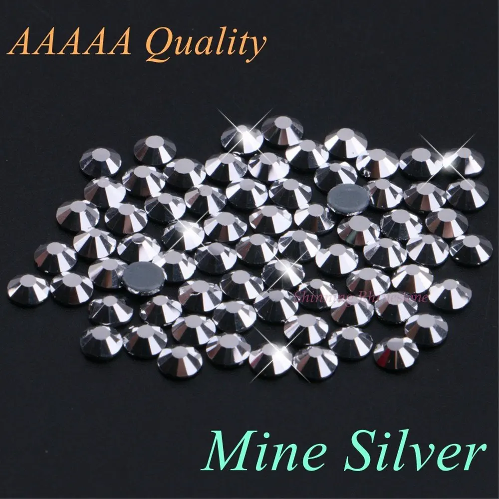 Роскошные Стразы AAAAA с горячей фиксацией Серебряные стразы SS6 SS10 SS16 SS20 SS30