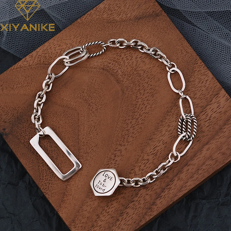 Браслет xiyanikesil геометрический шестигранный браслет с буквами женский