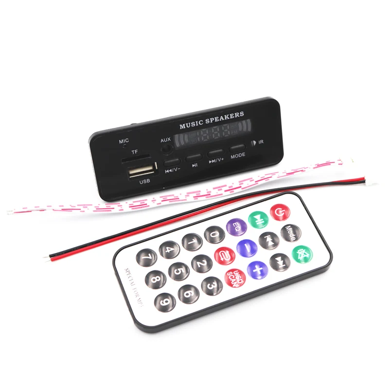 Bluetooth 5,0 MP3 WMA декодер плата аудио модуль DC 12 В USB TF FM радио AUX MP3 плеер Handfree для Автомобильная Поддержка записи