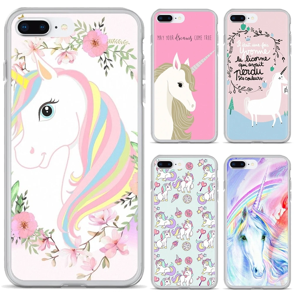 Пастельный силиконовый чехол для телефона Радужный прекрасный единорог Huawei Y6 Y5
