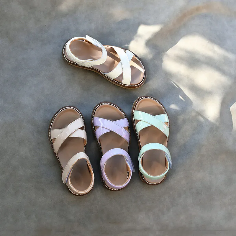 

Children's sandals Sheepskin jelly princess shoes 2021 summer baby casual beach shoes little girl soft bottom open toe sandals