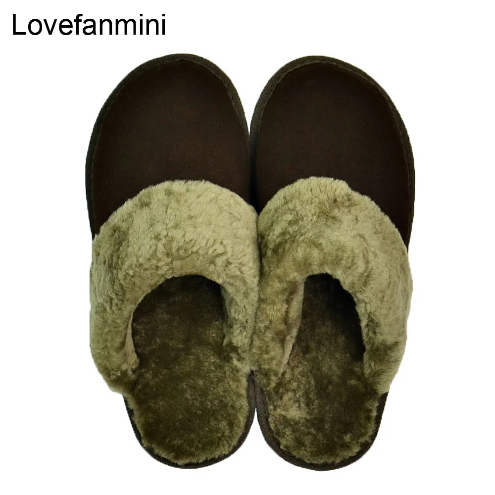 Шерстяные меховые тапочки из коровьей замши домашняя нескользящая обувь для