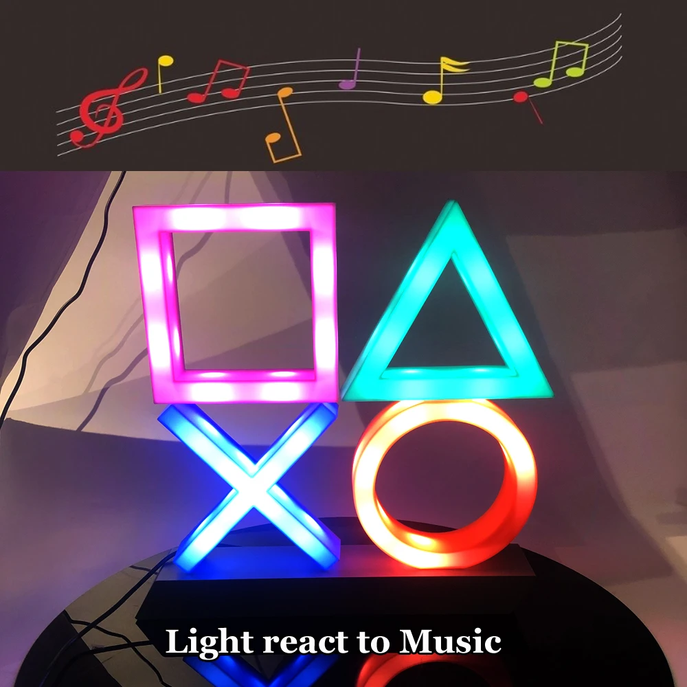 

2021 New Replacement Game mood flash Icon Lamp Voice Control Light for PS4 Game Accessories