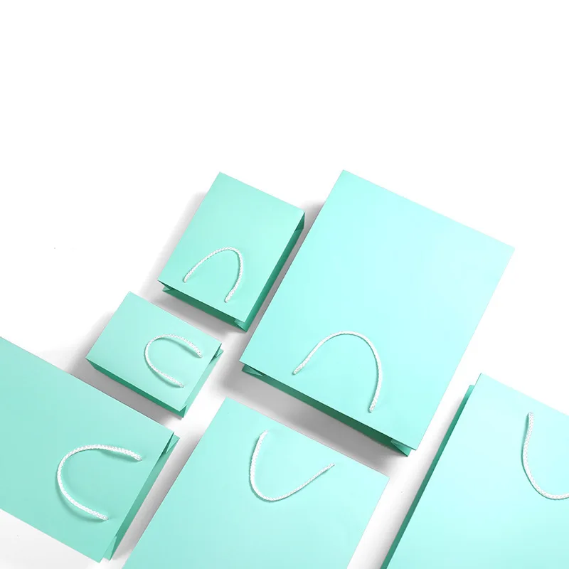 Бумажный портативный Подарочный пакет разных размеров зеленая Подарочная