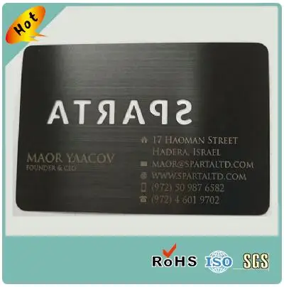 China supplier high quality black metal stainless steel business cards