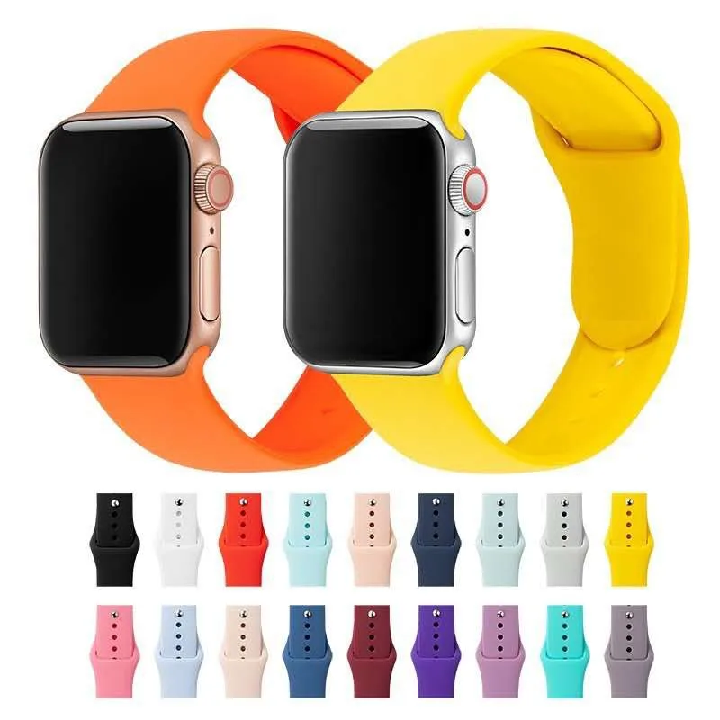 Ремешок резиновый для Apple Watch SE Series 6 5 4 3 2 1 38 мм 42 iWatch 4/5 40 44 | Наручные часы