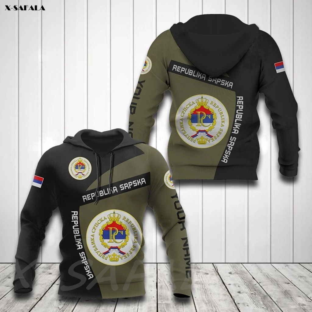 

REPUBLIKA SRPSKA COAT OF ARMS Country Flag 3D Printed Man Female Zipper HOODIE Pullover Sweatshirt Hooded Jersey Tracksuits