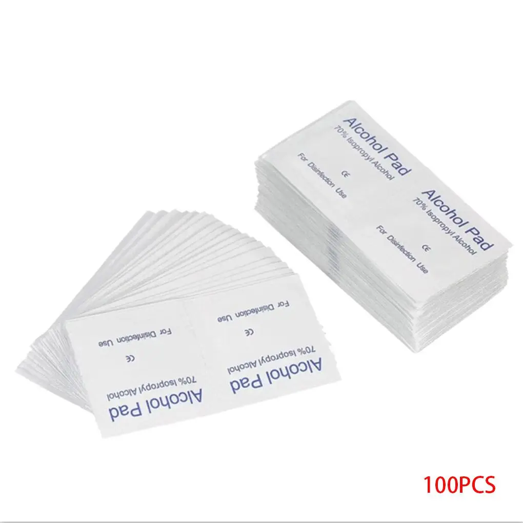 

100PCS/Set Portable Alcohol Swabs Pads Wipes Antiseptic Cleanser Cleaning Sterilization First Aid Home Makeup