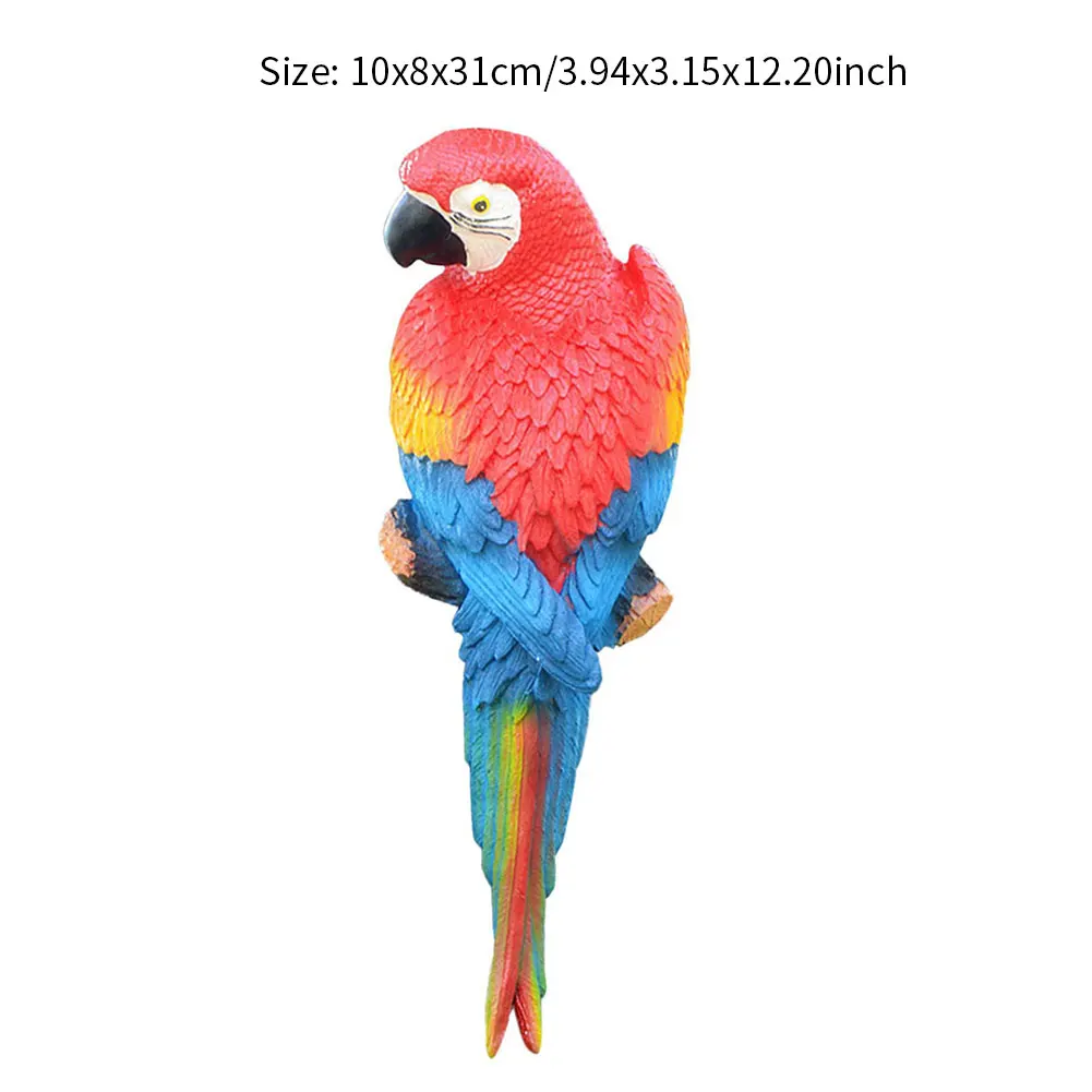 

Simulation Parrot Creative Handmade Resin Ornament Lifelike Lawn Figurine Ornament Animal Bird Outdoor Garden Bird Prop Decor