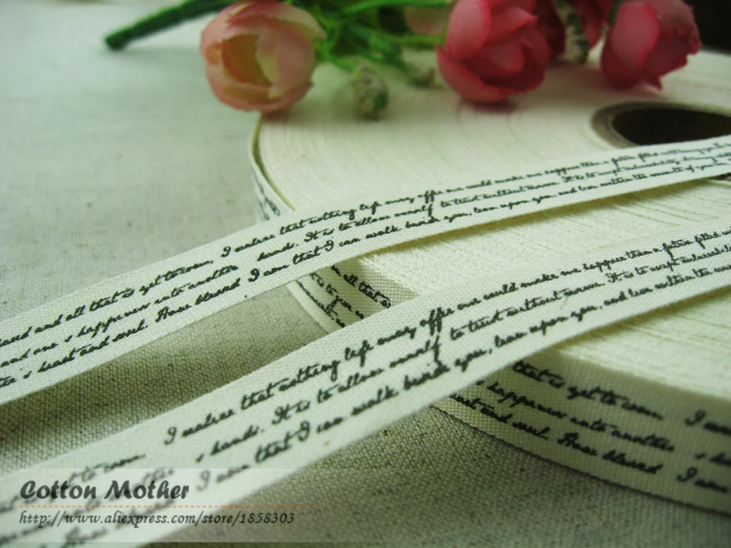 Этикетка для надписей Booksew 100% Zakka хлопковые ленты Ширина 1 5 см пользовательские