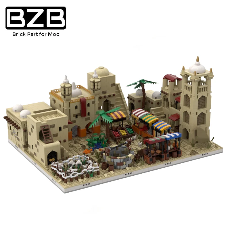 

BZB MOC Creative Interstellar City Desert Village Set Building Blocks Model Kids Boys DIY Puzzle Game Toys Birthday Best Gifts