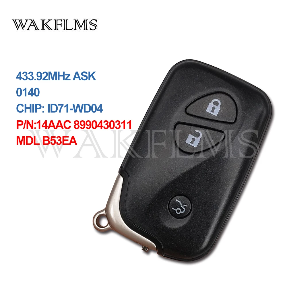 3 кнопки 433 92 МГц ID71 PCB 0140 умный дистанционный ключ для Lexus ES350 IS250 IS350 GS300 GS350 GS430 GS450H