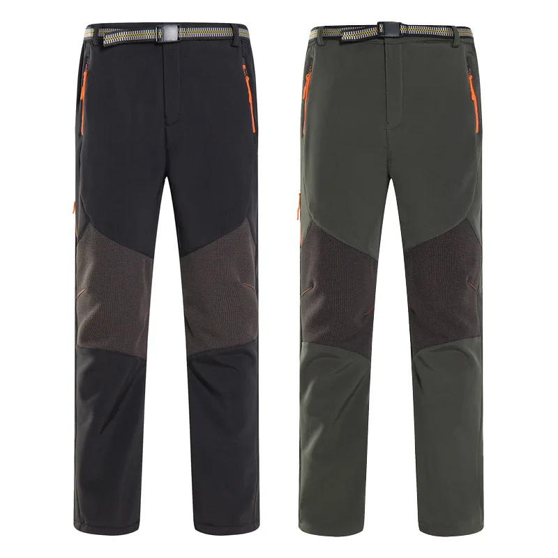 Мужские зимние лыжные треккинговые флисовые теплые штаны для рыбалки кемпинга