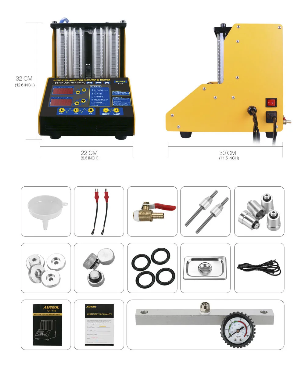 MR CARTOOL CT150 автомобильный топливный инжектор чистая машина тестеры 2 в 1 инжекторы