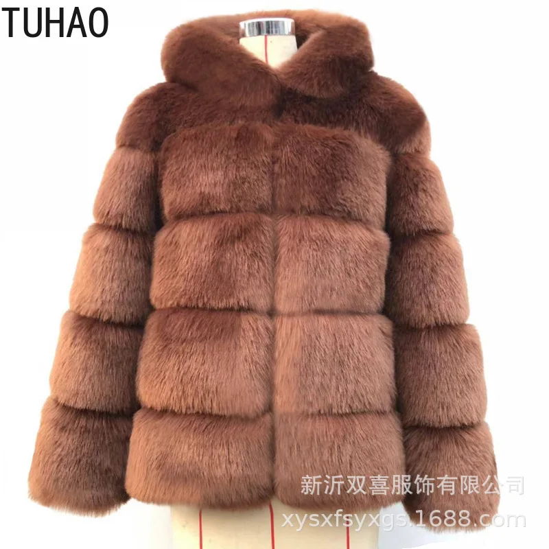 Зимнее модное женское пальто TUHAO из искусственного меха пушистое женская толстая