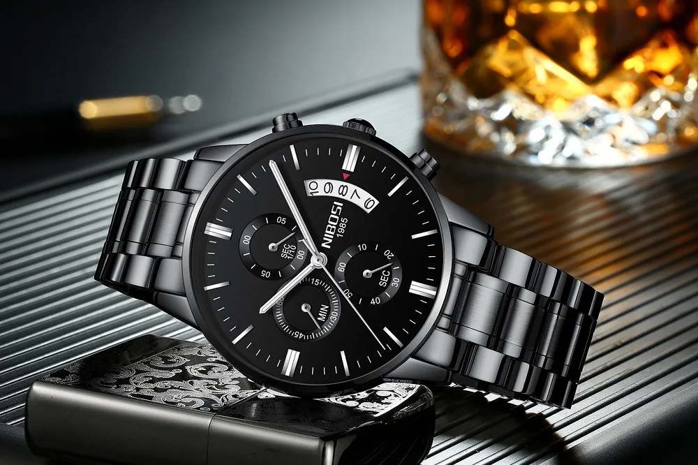 NIBOSI Relogio Masculino Luxury Men Watches Top Brand Men's Quartz Clock Waterproof Sports Chronograph Wristwatches Montre Homme