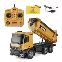 us stock huina toys 1573 114 remote control dumper truck model 2 4g radio control car battery light kids toys th18056 smt5