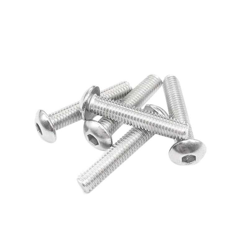 

25 шт., быстроразъемные болты с головкой и кнопкой диаметром 25 мм, полностью резьбовые винты из нержавеющей стали 304 18-8, с яркой отделкой